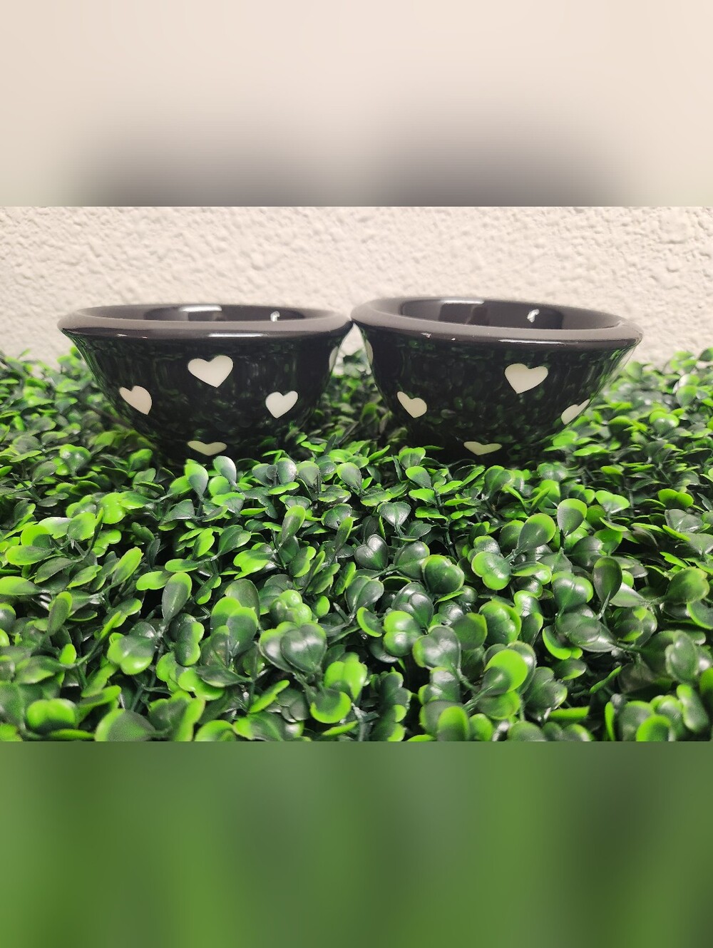 Terramoto Ceramic Heart Polka Dots Snack Bowl Set of 2